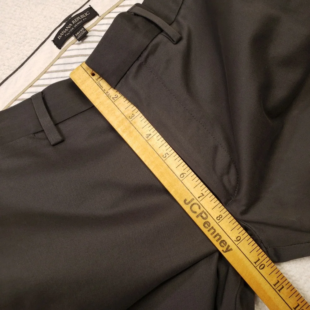 Banana Republic Chino Pants Mens 28x30 Gray Fulton Skinny Fit Stretch Cotton